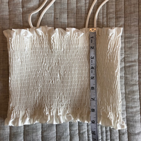 White Scrunch Tube Tops with String Ties (Size: Large) - Picture 4 of 5